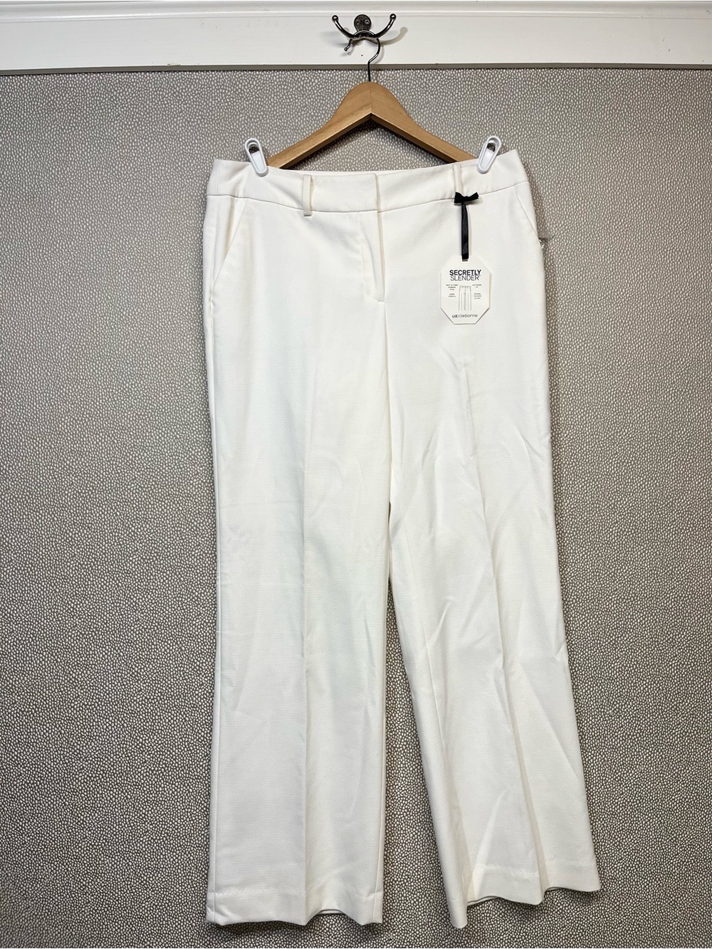 🆕 12 Liz Clairborne Winter White Women's Wide Leg Dress Pants NWT